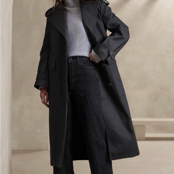 Banana republic Black Women's Trench Coat - Picture 2 of 4
